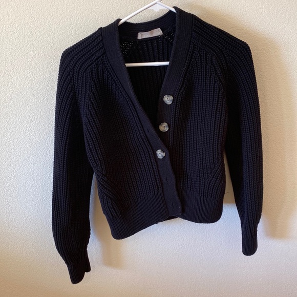 Everlane Black Knit The Texture Cardigan size Small - Picture 2 of 4